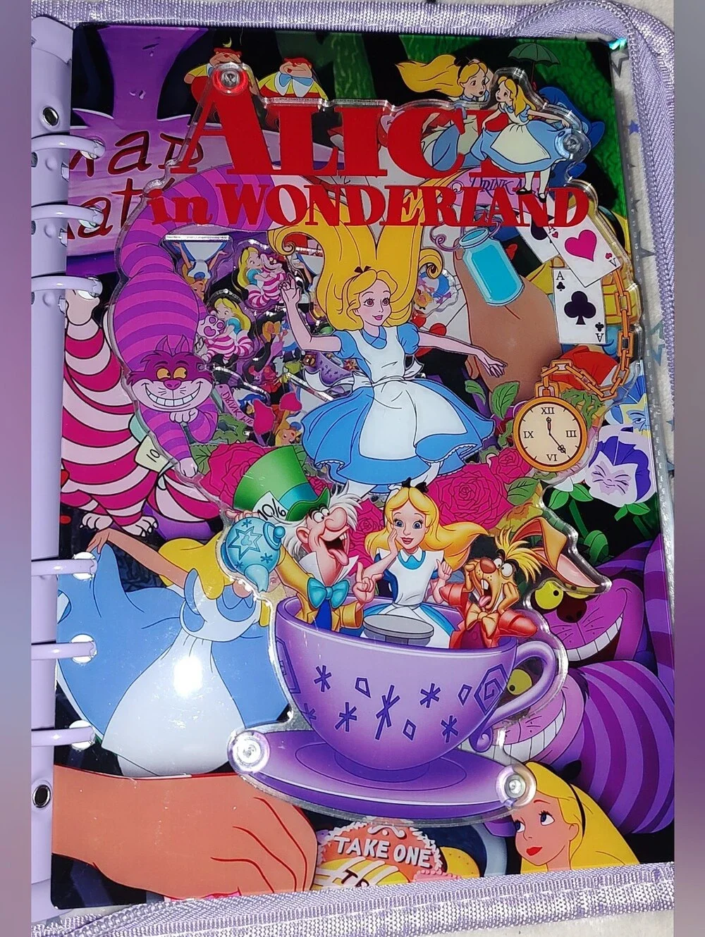 New! A5 Alice In Wonderland Acrylic Shaker Notebook